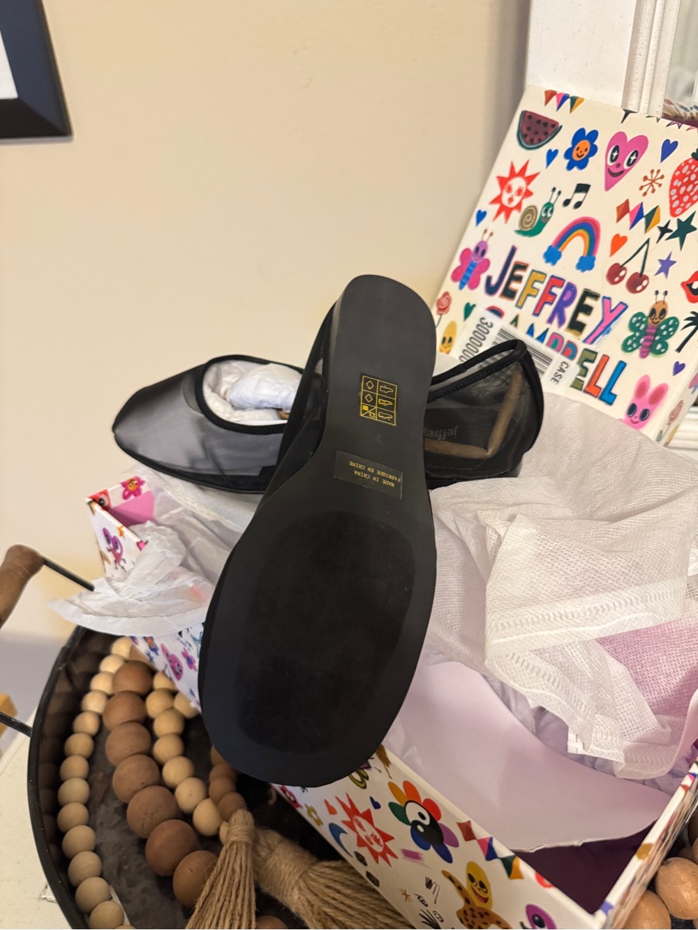 Jeffrey Campbell Black X Free People mesh ballet flats size 7 NWT in box - Picture 6 of 6